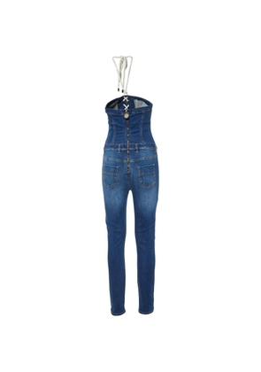 Elisabetta Franchi off-shoulder jumpsuit - Blue