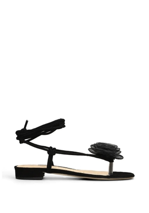 Chantal floral-detail tie-fastening sandals - Black