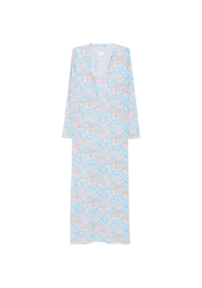 Caliban floral-print long-sleeve midi dress - Blue