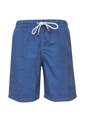 Fedeli geometric-print drawstring swim shorts - Blue