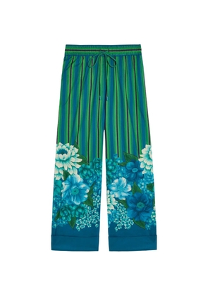 ALEMAIS Margo floral-print striped trousers - Blue