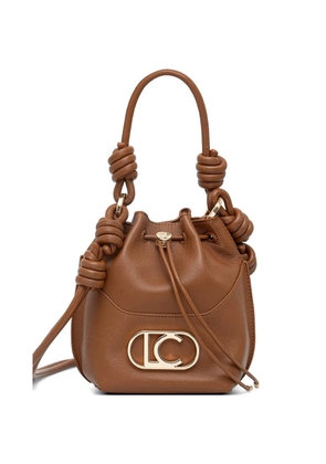 Lola Casademunt knot-detail logo-plaque bucket bag - Brown
