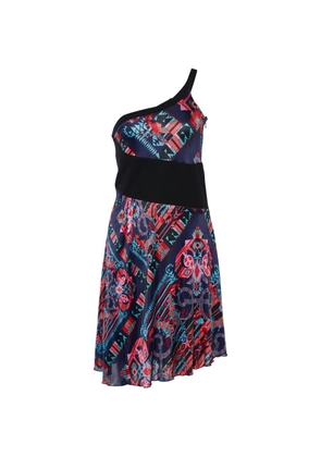 Versace Pre-Owned printed one-shoulder dress - Blue
