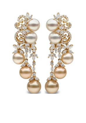 Yoko London 18kt yellow gold Ombré South Sea-pearl and diamond earrings