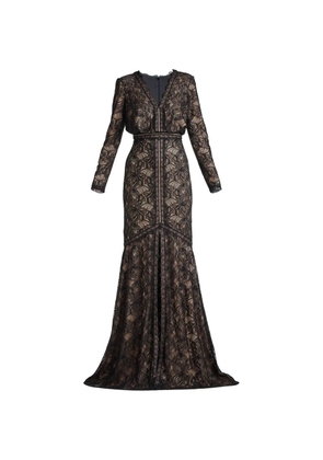 Tadashi Shoji Carelli long-sleeved maxi dress - Black