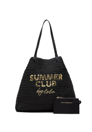 Lola Casademunt Summer Club sequin-embellished beach bag - Black