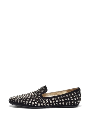 Jimmy Choo Pre-Owned Wheel crystal-studded loafers - Black