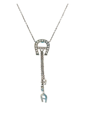 Aigner Vintage logo-charm necklace - Silver