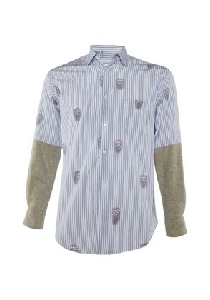 Comme Des Garçons Pre-Owned striped contrast-sleeve shirt - White