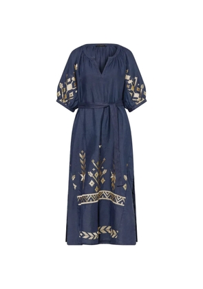 GREEK ARCHAIC KORI embroidered midi dress - Blue