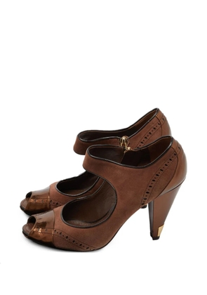Louis Vuitton Pre-Owned peep-toe brogue sandals - Brown