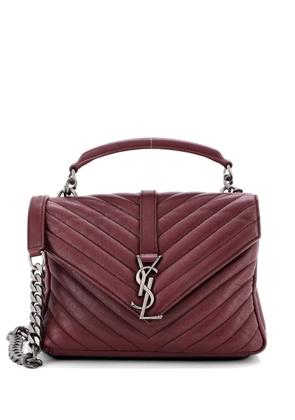 Saint Laurent Pre-Owned Classic Monogram College Bag Matelasse Chevron Leather Medium crossbody bag - Red