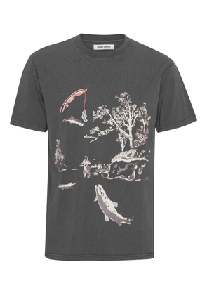 Henrik Vibskov fishing-scene print T-shirt - Grey