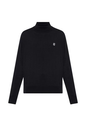 Balmain logo-embroidered roll-neck sweater - Black