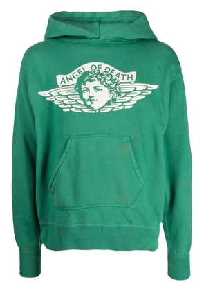 SAINT MXXXXXX Angel of Death cotton hoodie - Green