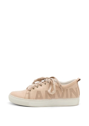 Lanvin Pre-Owned perforated-logo sneakers - Neutrals