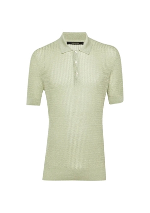 424 wavy knit polo shirt - Green