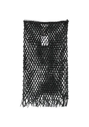The Frankie Shop Nelaya macramé leather midi skirt - Black
