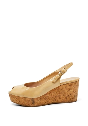 Jimmy Choo Pre-Owned Prova cork-wedge sandals - Neutrals