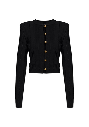 Balmain lion-head button-embellished cardigan - Black