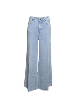 SOLOTRE acid-wash wide-leg jeans - Blue