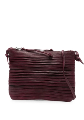 SOMMET Country Rows pleated leather shoulder bag - Purple