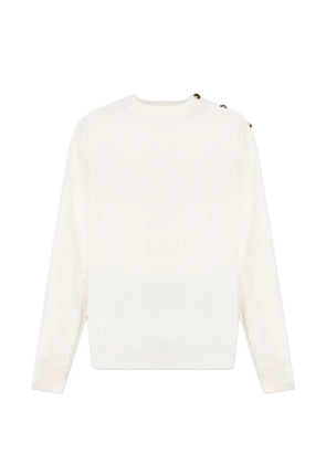 Balmain button-detail long-sleeve sweater - White
