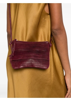 SOMMET Country Rows pleated leather shoulder bag - Purple
