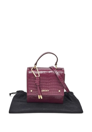 DKNY croc-embossed top handle bag - Purple