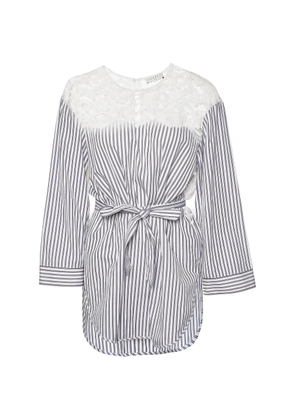 SANDRO lace-trim striped top - White
