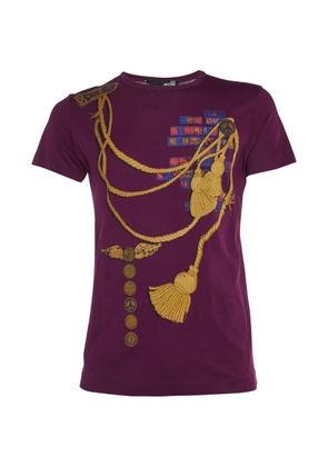 Love Moschino graphic-print crew neck T-shirt - Purple
