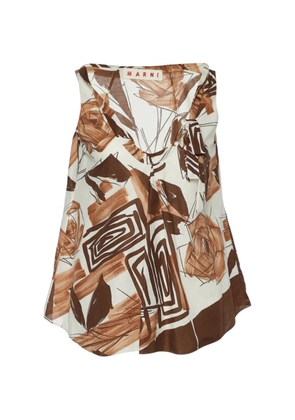 Marni Pre-Owned abstract-print sleeveless top - White