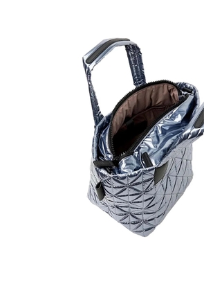 VeeCollective small quilted metallic tote bag - Blue