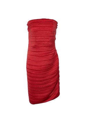 Lanvin Pre-Owned Plissé strapless mini dress - Red