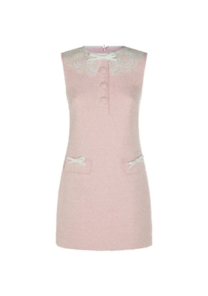 Self-Portrait lace-collar mini dress - Pink