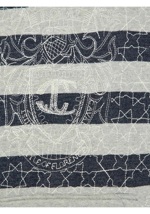 Just Cavalli Vintage striped logo-embroidered sweatshirt - Grey