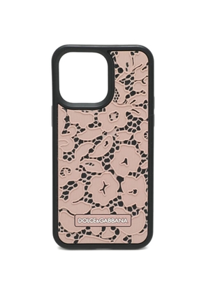 Dolce & Gabbana Pre-Owned lace-effect iPhone 14 Pro Max case - Pink