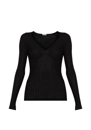 Jil Sander ribbed-knit V-neck sweater - Black