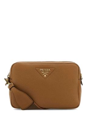 Prada small logo-plaque cross body bag - Brown