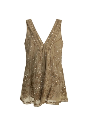Juliet Dunn v-back mini dress - Brown