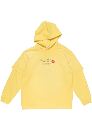 Acne Studios logo print hoodie - Yellow
