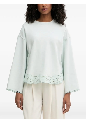 TWINSET scallop-edge embroidered sweatshirt - Green