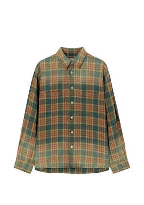 SOLID HOMME check-pattern long-sleeve shirt - Blue