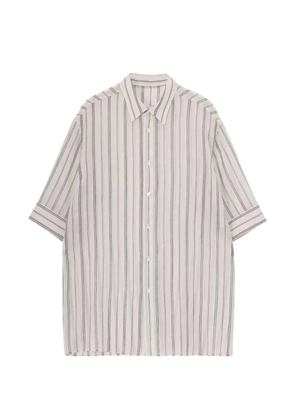 Yohji Yamamoto striped short-sleeve shirt - White