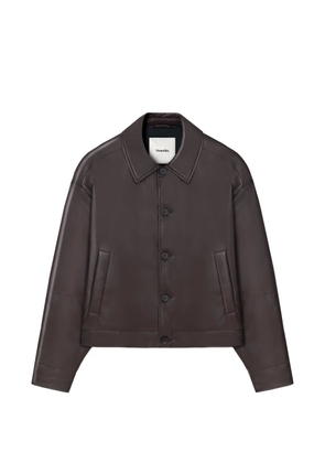 Nanushka Zaler cropped leather jacket - Brown
