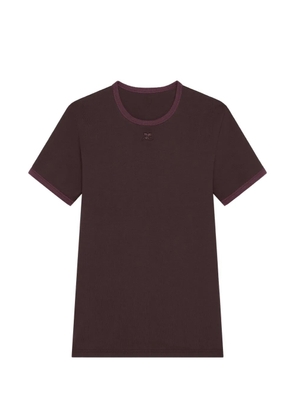Courrèges Signature contrast-trim logo-patch T-shirt - Red