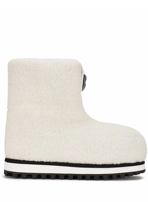 Dolce & Gabbana logo-patch ankle boots - White