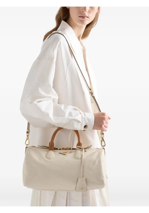 Prada large leather top-handle bag - Neutrals