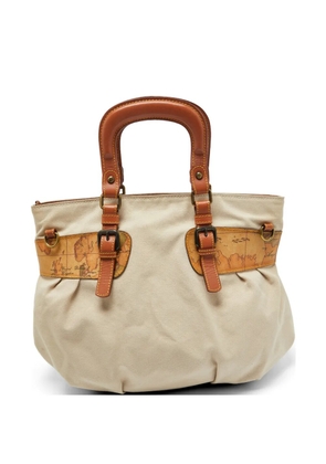 ALVIERO MARTINI 1° CLASSE Geo-print canvas satchel bag - Neutrals