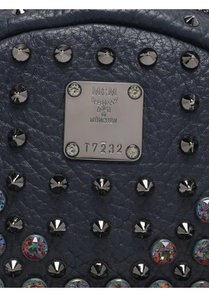 MCM Pre-Owned Stark studded leather backpack - Blue